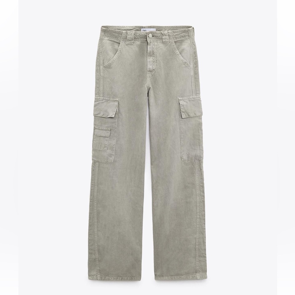 Zara Light Gray Casual Trousers